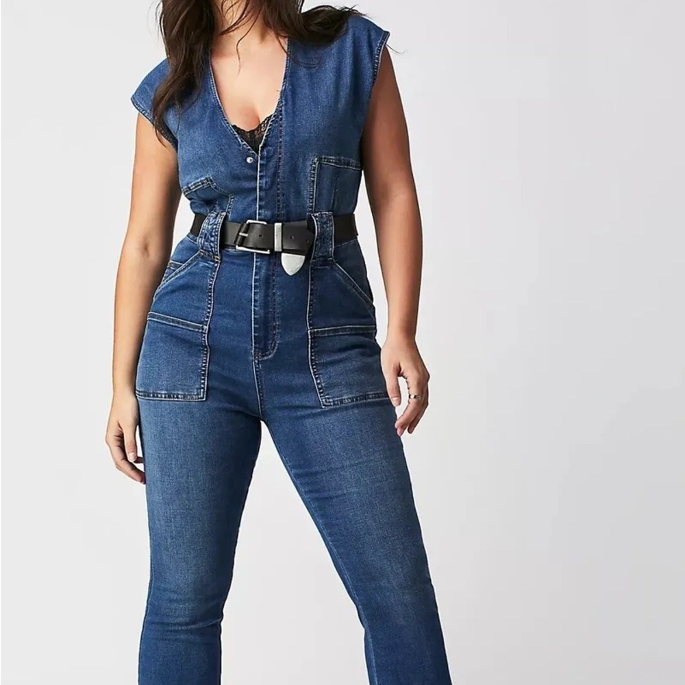 NWOT Free People CRVY Hyde Park Jumpsuit